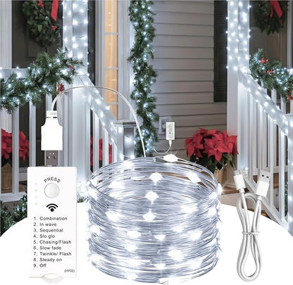 Christmas Yard String Lights, 16ft 50 LED Waterproof