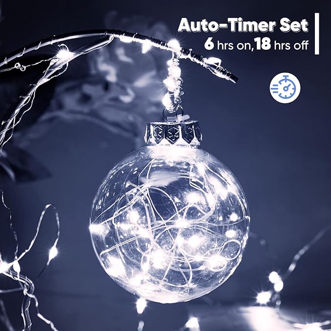4-Pack Christmas Twinkle Lights, 6ft Waterproof for Patio