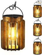 Courtyard Solar Hanging Lanterns 4-Pack, Decorative Yard Decor