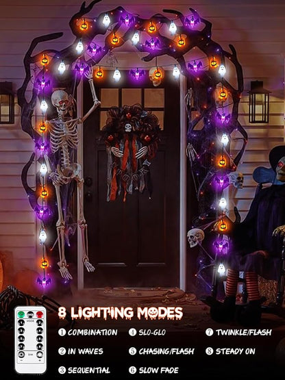 Halloween LED String Lights, Waterproof Timer Lights