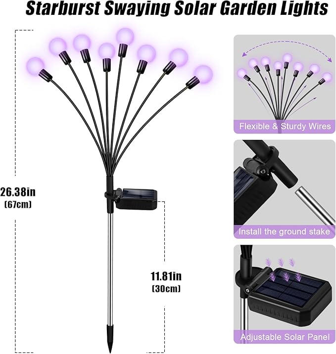 Solar Pathway Lights 2-Pack, Driveway LED
