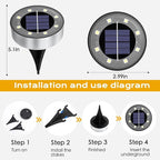 16-Pack Solar Ground Disk Lights, Waterproof LED