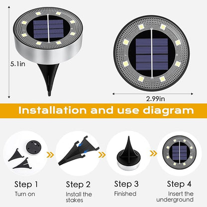 Solar Lights Outdoor 16 Pack, Solar Garden Outdoor Waterproof Pathway Lights Bright In-Ground Lighting Decor for Lawn, Patio, Yard, Driveway, Step and Walkway Warm Lights