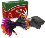 2-Pack Halloween String Lights, 17ft 100 LED Waterproof Twinkle Lights