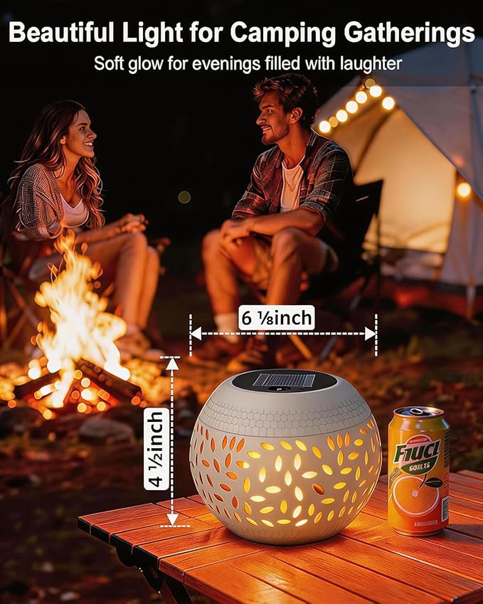 Solar Table Lights Outdoor Waterproof - 2 Pack Dancing Flickering Flame Lamp White Metal Tabletop Light Solar Powered Decorative Lighting Lantern for Desk Bedroom Patio Garden Pathway Yard
