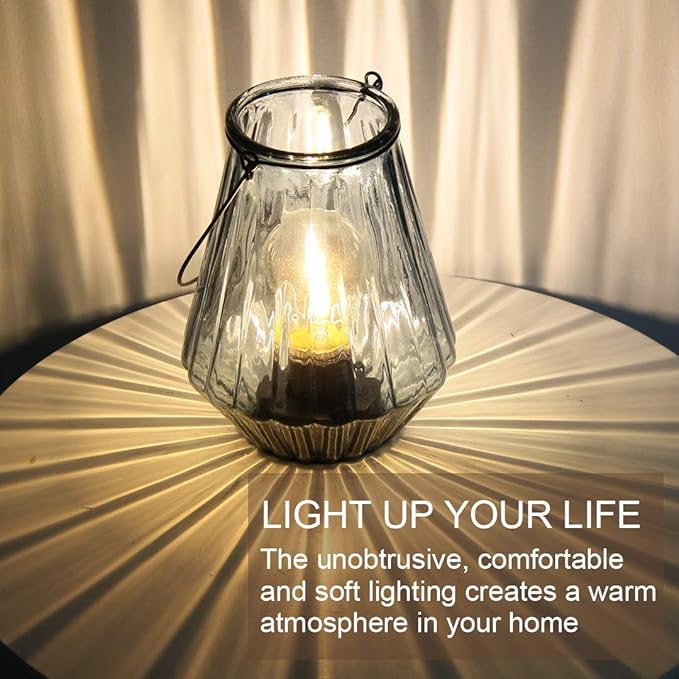 Battery Operated Lamp Hanging,Cordless LED Table Lamp with Timer, Decorative Lantern Lights Outdoor Indoor Decor for Patio/Home/Hallway/Deck/Spareroom/Bedroom/Tabletop/Fireplace/Vintage Style (Blue)