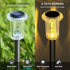 10-Pack Solar Pathway Lights, Waterproof LED Walkway Lights