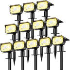 12-Pack Solar Motion Sensor Spotlights, Garden Lights