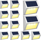 12-Pack Solar Fence Step Lights, Waterproof