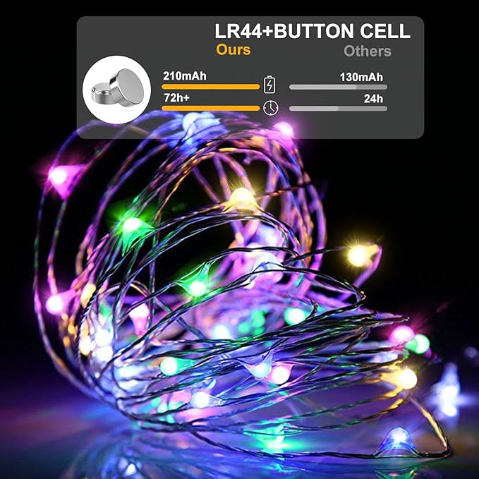 24-Pack 20 LED Christmas Twinkle Lights, 7ft Waterproof for Backyard