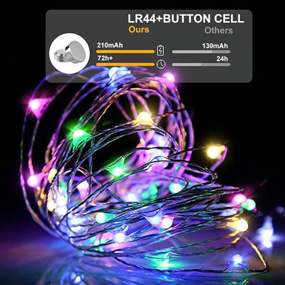 24-Pack 20 LED Christmas Twinkle Lights, 7ft Waterproof for Backyard
