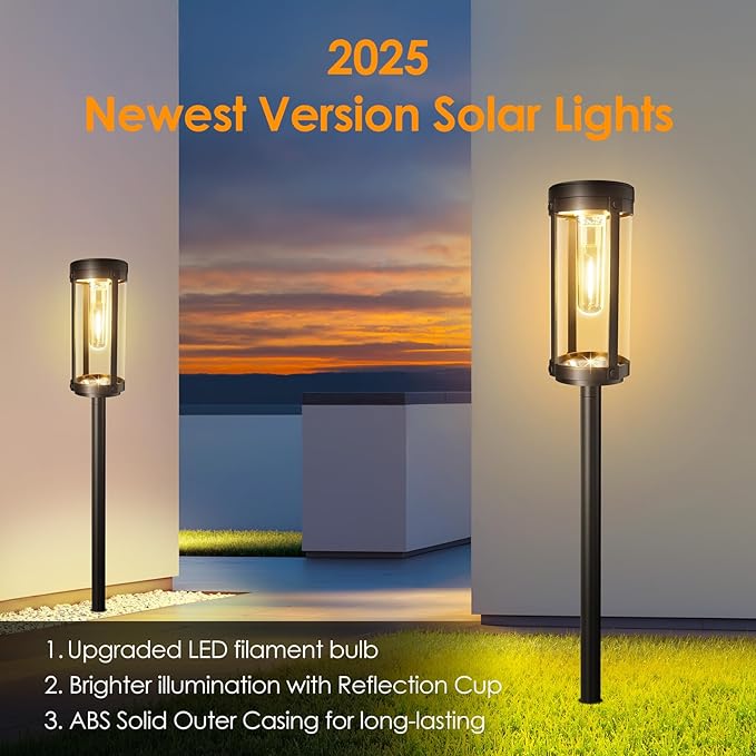 Solar Pathway Lights 6-Pack, Yard LED