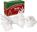 Christmas Porch String Lights 2-Pack, 17ft 50 LED Waterproof