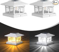 2-Pack Solar Post Cap Lights, Cool White Waterproof