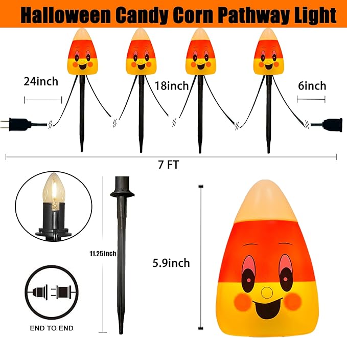 C9 Pathway Lights, 7ft LED Stakes