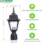 Pole Lantern for Outdoor Posts, Black Waterproof