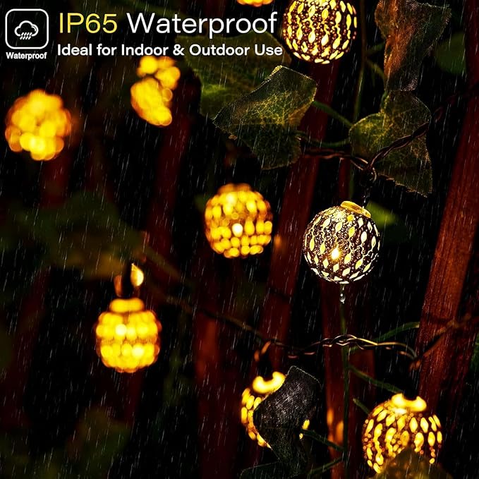 60 LED Christmas Twinkle Lights, 36ft Waterproof for Backyard