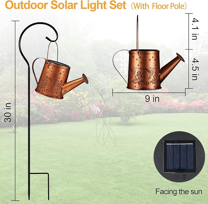 Metal Hummingbird Solar Lanterns for Garden, Waterproof LED