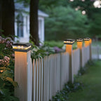 Warm White Solar Fence Post Caps 12-Pack, Fence LED