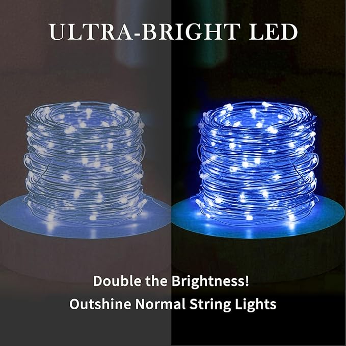 Christmas String Lights, 16ft 50 LED Waterproof Twinkle Lights