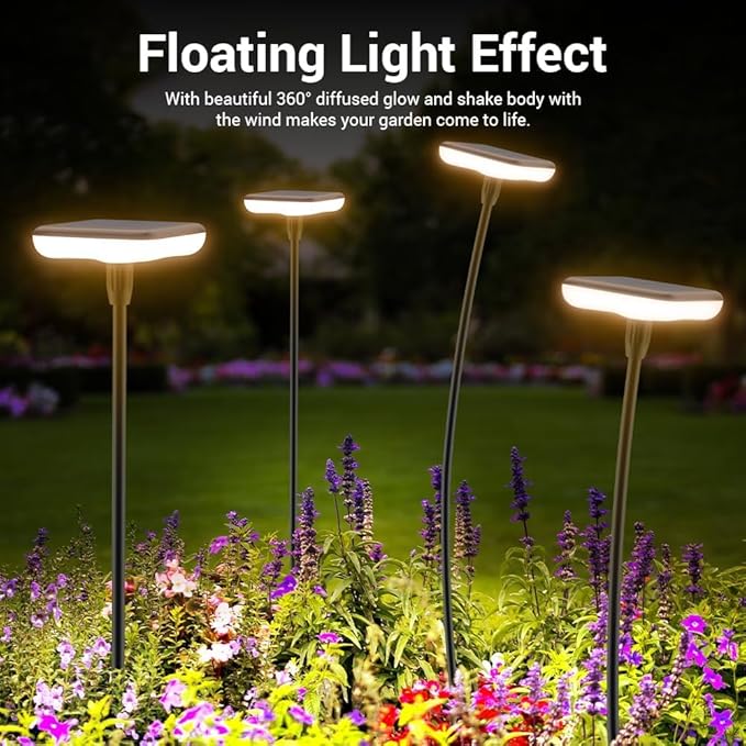Solar Pathway Light Solar Lights Outdoor Garden Solar Landscape Lights 34LM Bright Up to 12H IP65 Waterproof Auto On/Off for Walkway Outside Yard Path Patio Lawn Flower Decorations (8, Warm white)