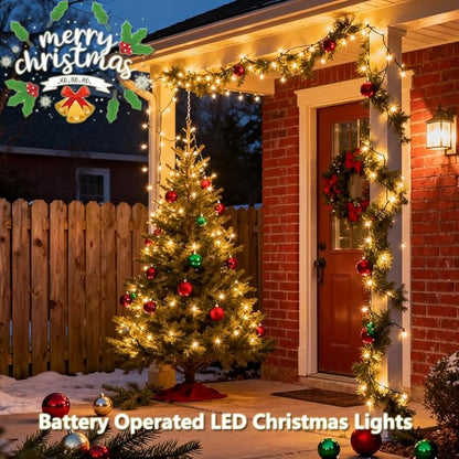 18ft Christmas LED String Lights, Waterproof Timer Lights
