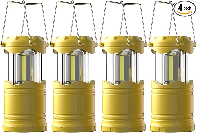 4-Pack Courtyard Solar Lanterns, Waterproof LED Porch Lights