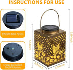 2-Pack Elegant Hummingbird Solar Lanterns for Garden, Waterproof LED
