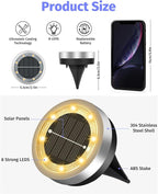 24-Pack Warm White In-Ground Solar Lights, Flat LED Driveway