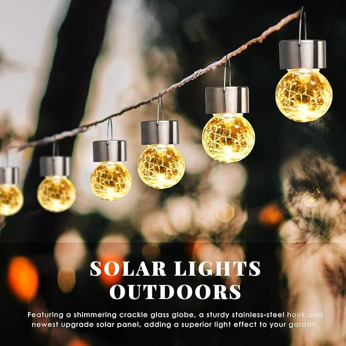 12-Pack Flower Solar Lanterns, Waterproof LED Patio Lights