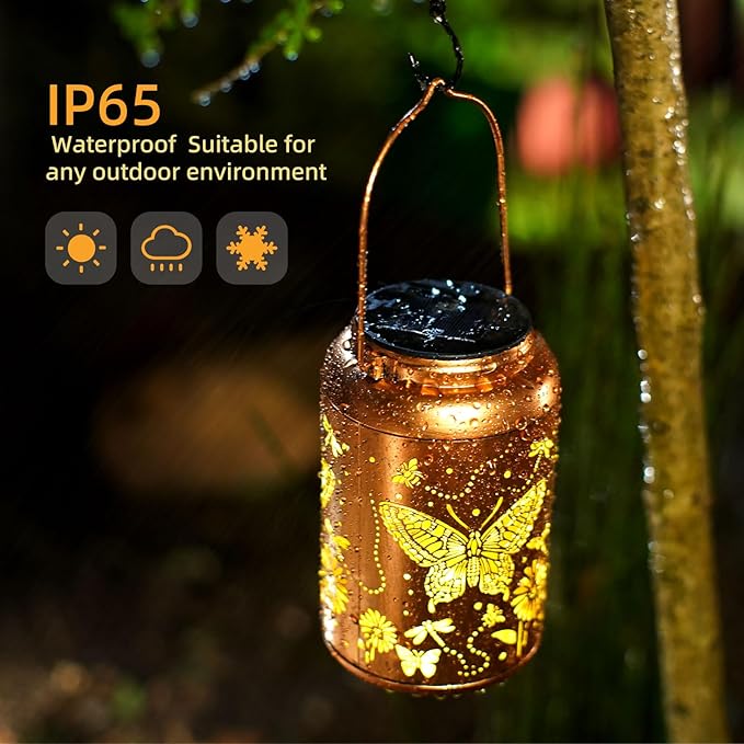 Solar Butterfly Lanterns, Yard Hanging LED Decor