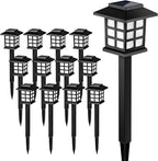 12-Pack Cold White Solar Path Lights, Outdoor Garden LED