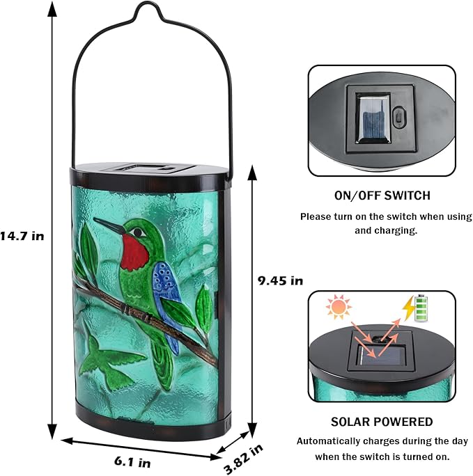 Solar Bird Lanterns, Yard Hanging LED Decor