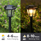 12-Pack Solar Pathway Lights, Waterproof LED Garden Lights
