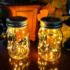 Mason Jar Lid Fairy Lights 10-Pack, Solar Wedding LED