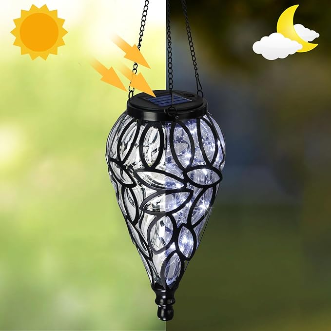 Classic Courtyard Solar Lanterns for Garden, Waterproof LED