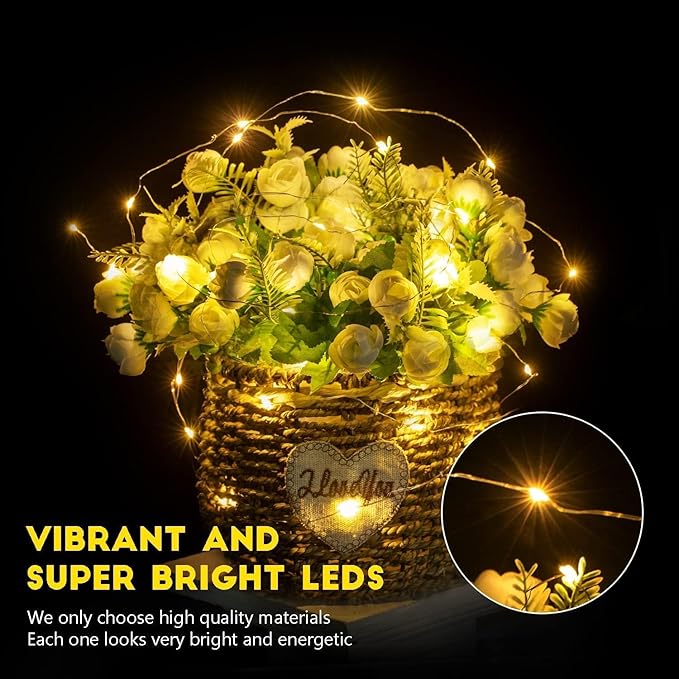 12-Pack 7ft LED Patio String Lights, Waterproof Outdoor