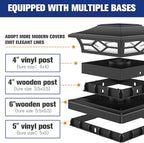 Black Solar Fence Post Caps, Deck LED