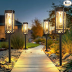 6-Pack Solar Path Lights, Outdoor Driveway LED