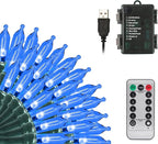 Blue Christmas Lights, 33ft LED Remote & Timer