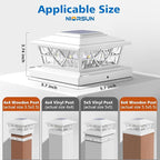 12-Pack Solar Post Cap Lights, 2-Mode White Waterproof