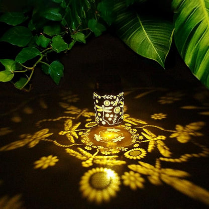 Dragonfly Outdoor Solar Lantern 2pack Waterproof - Christmas Gifts for Outside Lights, Garden Decor for Balcony, Yard and Deck, Gardening Decorations Gifts for Women Mom (Dragonfly 2pack)