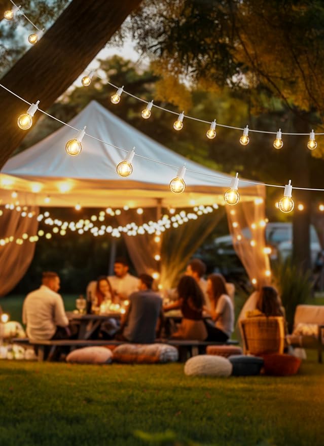 LED Patio String Lights, Waterproof Outdoor