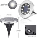 Solar Flat Disk Lights 16-Pack, Waterproof Walkway
