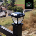Black Solar Patio Post Lights, Outdoor LED Caps