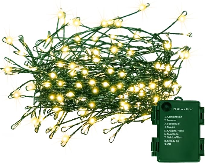 Christmas String Lights, 20ft Waterproof Twinkle Lights