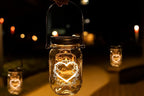 4-Pack Heart Solar Lanterns, Waterproof LED Garden Lights