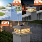 4-Pack Solar Post Cap Lights for Yard, LED