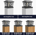 Warm White Solar Fence Post Caps 8-Pack, Fence LED