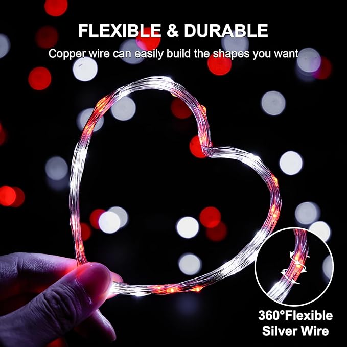 Christmas Fairy Lights 2-Pack, 66ft 200 LED Battery Twinkle Lights